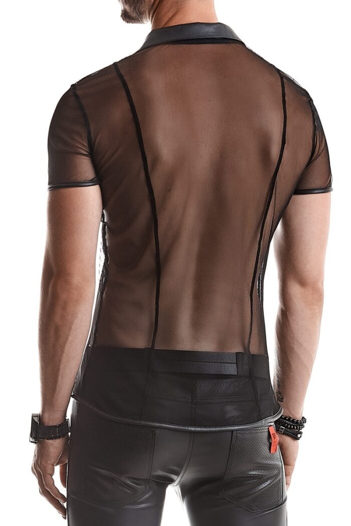 Regnes Fetish Planet - Roberto - Mesh poloskjorte med wetlook detaljer