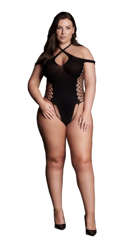Le Desir - Shades - Leda XIII - Offshoulder Body med Kryssdetaljer - Plus Size