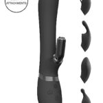 VIVE - Chou - Rabbitvibrator med utskiftbare hoder - Sort 
