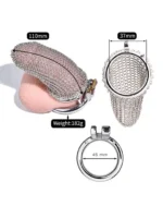 Chainmail Chastity Cage - Kyskhetsbur med ringbrynje design - X-Large - Bilde 9