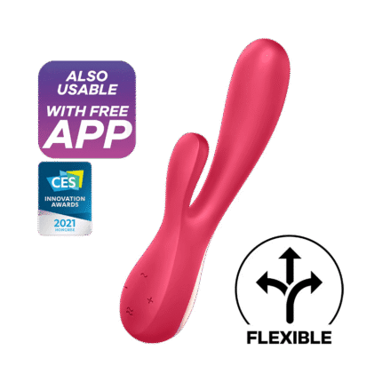 Satisfyer Mono Flex - Rabbitvibrator med app - Red berry