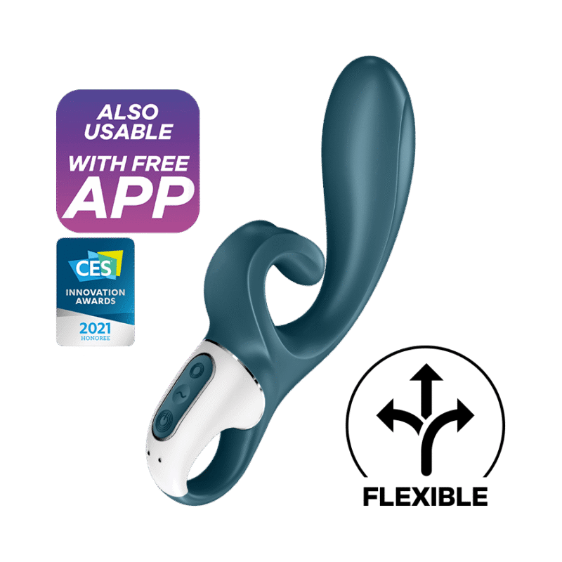 Satisfyer - Hug Me - Fleksibel Rabbitvibrator med APP - Blå
