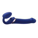 Strap-on-Me - Stroppeløs Strap On med Vibrasjoner og Slikkefunksjon - Large - Blå