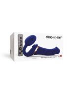 Strap-on-Me - Stroppeløs Strap On med Vibrasjoner og Slikkefunksjon - Medium - Blå