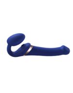 Strap-on-Me - Stroppeløs Strap On med Vibrasjoner og Slikkefunksjon - Medium - Blå