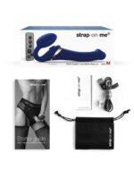 Strap-on-Me - Stroppeløs Strap On med Vibrasjoner og Slikkefunksjon - Medium - Blå
