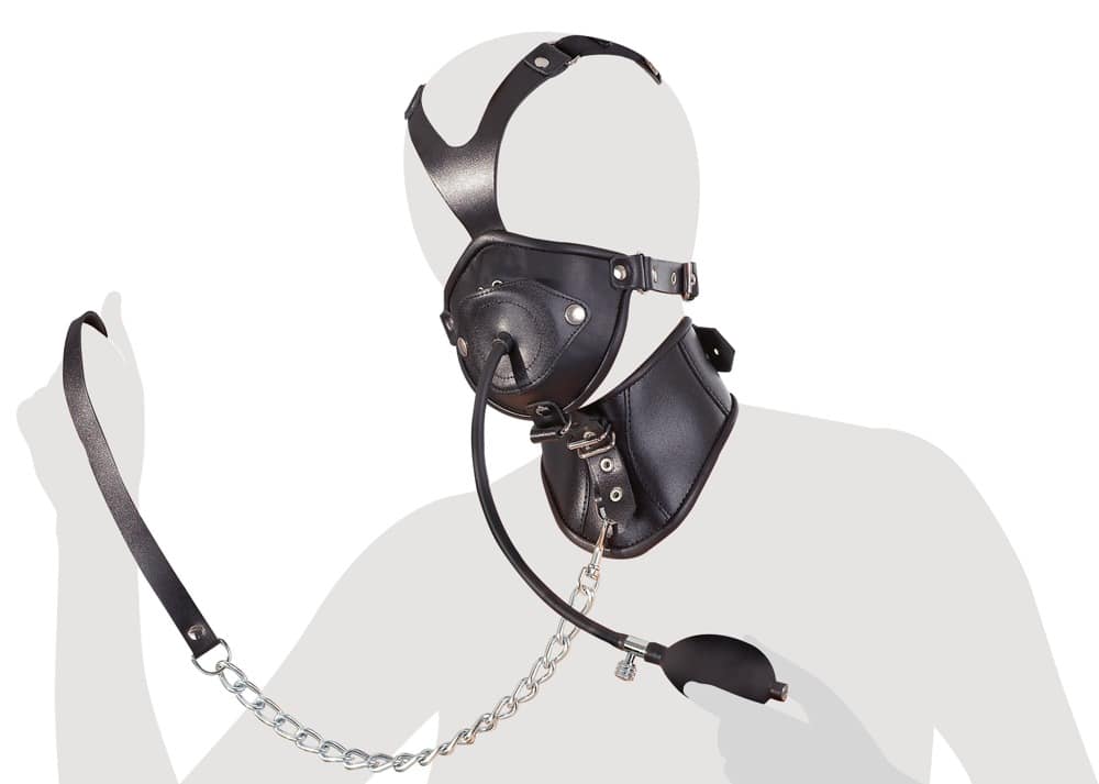 ZADO - Lærmaske med Oppblåsbar Penisgag