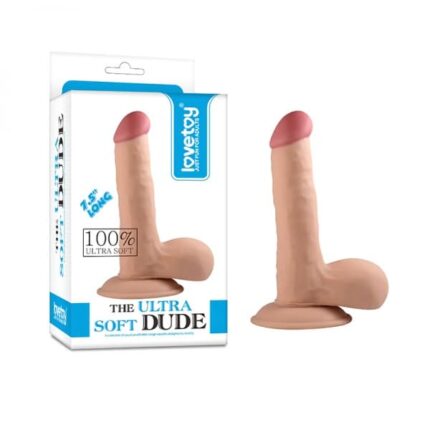Lovetoys - 7,5" The ultra soft dude - Dildo med Pung og Sugekopp