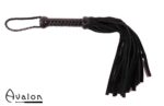 Avalon - HEIR - Svart Flogger med 36 Haler i Semsket Lær