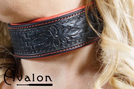 Avalon - JOURNEY - Collar med nydelig mønster - Sort og Rødt