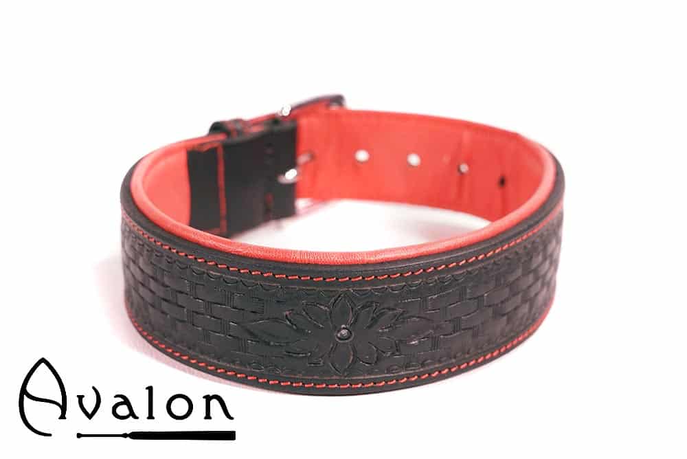 Avalon - JOURNEY - Collar med nydelig mønster - Sort og Rødt