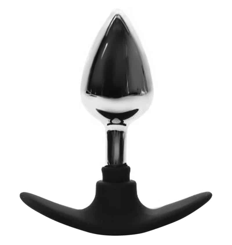 BQS - Metall Buttplug med Avlang Silikonstopper - Medium BQS - Metall Buttplug med Avlang Silikonstopper - Medium