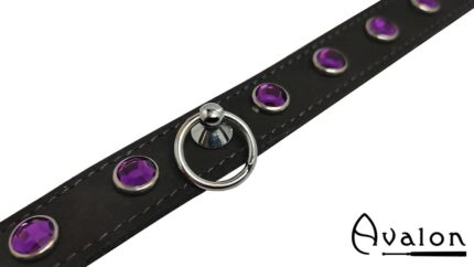 Avalon - DEVOTION - Collar med lilla runde Stener og O-ring
