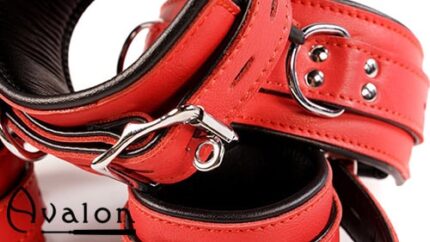 Avalon - DENY - Collar og Cuffs, 5 deler, Rødt