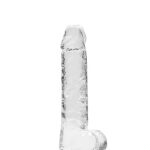 Realrock – Crystal Clear – Realistisk Dildo med Pung – Transparent - 17 cm