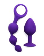 Rimba - Barcelona - Anal Pleasure - Sett med Buttplug og Analkuler - Lilla