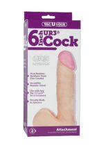 Doc Johnson - Vac-U-Lock - UR3 Ultraskyn - Dildo med Pung 6" - Lys Hudfarge