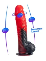 Silexd Fantasy - Devil Dildo - Liquid Silicone - Rød og Sort - Bilde 4