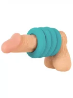 You2Toys - 3 in 1 Cock & Ball Ring Sett med Bumperfunksjon - Turkis - Bilde 8