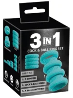 You2Toys - 3 in 1 Cock & Ball Ring Sett med Bumperfunksjon - Turkis - Bilde 11