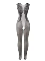 Gnist Undertøy - Netting Catsuit med Blomstermønster – Sort - Bilde 7