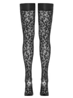 Cottelli Legwear - Limited Edition - Hold Up Strømper Med Leopardmønster - Bilde 4