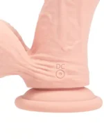 Realrock - Dual Density Vibrator Dildo with Weighted Balls - 8"/20,3 cm - Beige - Bilde 12
