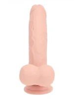 Realrock - Dual Density Vibrator Dildo with Weighted Balls - 8"/20,3 cm - Beige - Bilde 7