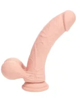 Realrock - Dual Density Vibrator Dildo with Weighted Balls - 8"/20,3 cm - Beige - Bilde 6