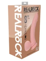 Realrock - Dual Density Vibrator Dildo with Weighted Balls - 8"/20,3 cm - Beige - Bilde 2