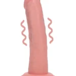 Realrock - Dual Density Vibrator Dildo med Sugekopp - 6"/15,5cm - Beige