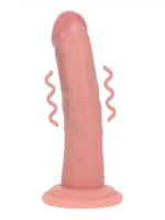 Realrock - Dual Density Vibrator Dildo med Sugekopp - 6"/15,5cm - Beige