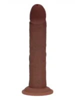Realrock - Dual Density Vibrator Dildo med Sugekopp - 8"/20,3cm - Brun - Bilde 3