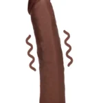 Realrock - Dual Density Vibrator Dildo med Sugekopp - 8"/20,3cm - Brun