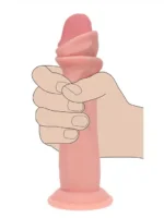Realrock - Dual Density Dildo med Sugekopp - 8"/1cm - Beige - Bilde 7