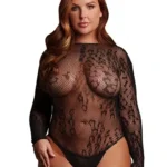 Le Désir – Leopardmønstret body med åpent skritt - Queen Size